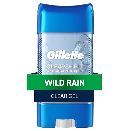 GILLETTE MEN S ANTIPERSPIRANT CLEAR GEL WILD RAIN SCENT 72HR SWEAT ODOR PROTECTION 3.8 OZ