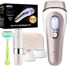 BRAUN SKIN I-EXPERT SMART IPL LASER HAIR REMOVAL FOR WOMEN MEN WITH APP, TRIMMER RAZOR