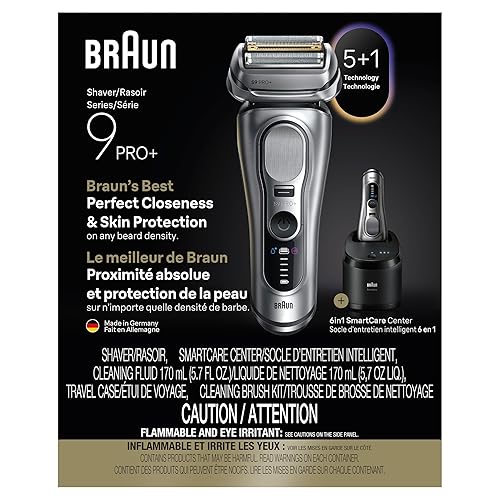 BRAUN SERIES 9 PRO ELECTRIC RAZOR FOR MEN WITH PRECISION TRIMMER 6-IN-1 SMARTCARE CENTER