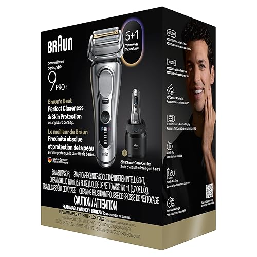 BRAUN SERIES 9 PRO ELECTRIC RAZOR FOR MEN WITH PRECISION TRIMMER 6-IN-1 SMARTCARE CENTER