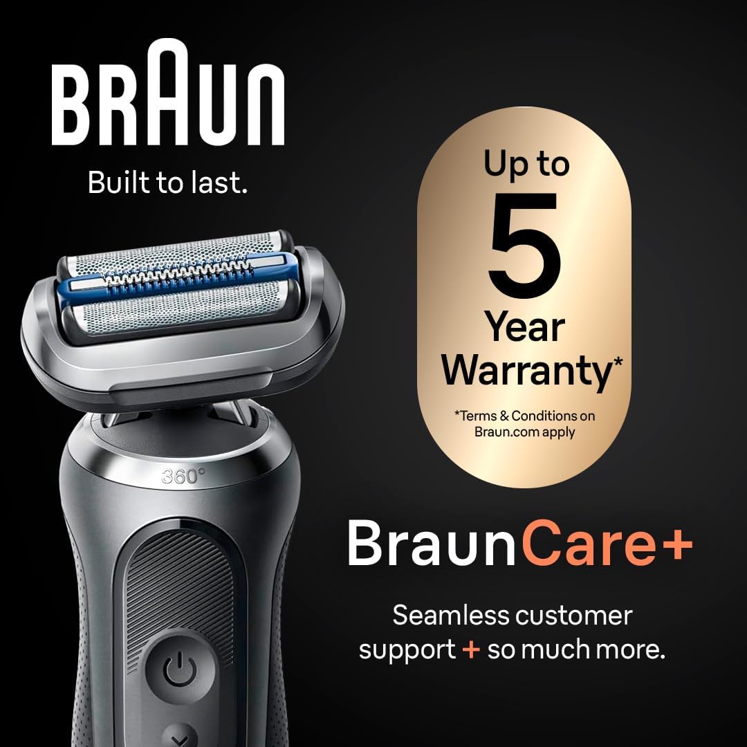 BRAUN SERIES 7 7185CC ELECTRIC SHAVER FOR MEN - WATERPROOF, WET DRY, BEARD TRIMMER KIT