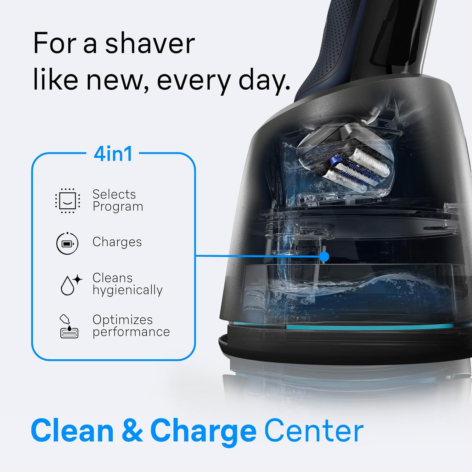 BRAUN SERIES 6 ELECTRIC RAZOR FOR MEN WITH PRECISION TRIMMER, EXTRA HEAD, CLEAN CHARGE CENTER