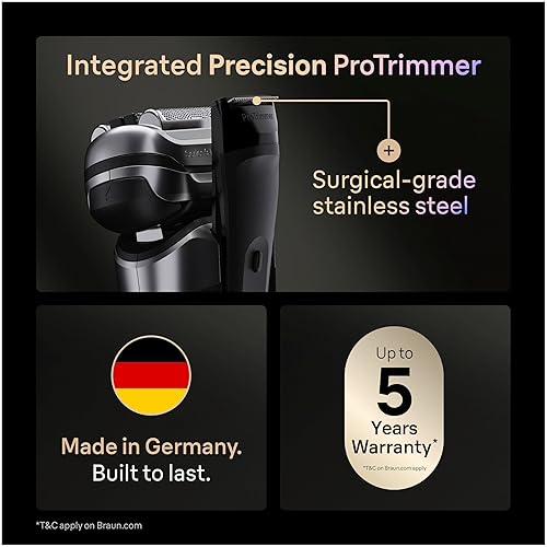 BRAUN SERIES 9 PRO ELECTRIC RAZOR FOR MEN WITH PRECISION TRIMMER, SMARTCARE CENTER TRAVEL CASE