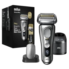 BRAUN SERIES 9 PRO 9487CC ELECTRIC SHAVER FOR MEN WET DRY, RECHARGEABLE WITH CLEAN CHARGE STATION