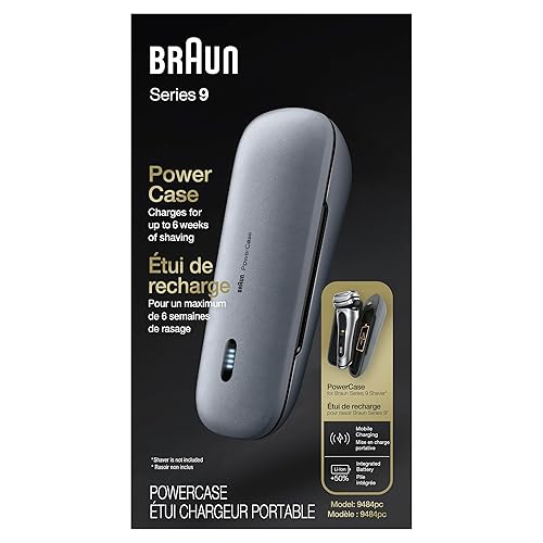 BRAUN POWERCASE FOR MEN S ELECTRIC RAZORS COMPATIBLE WITH SERIES 9 PRO, 9 8, PORTABLE CHARGER