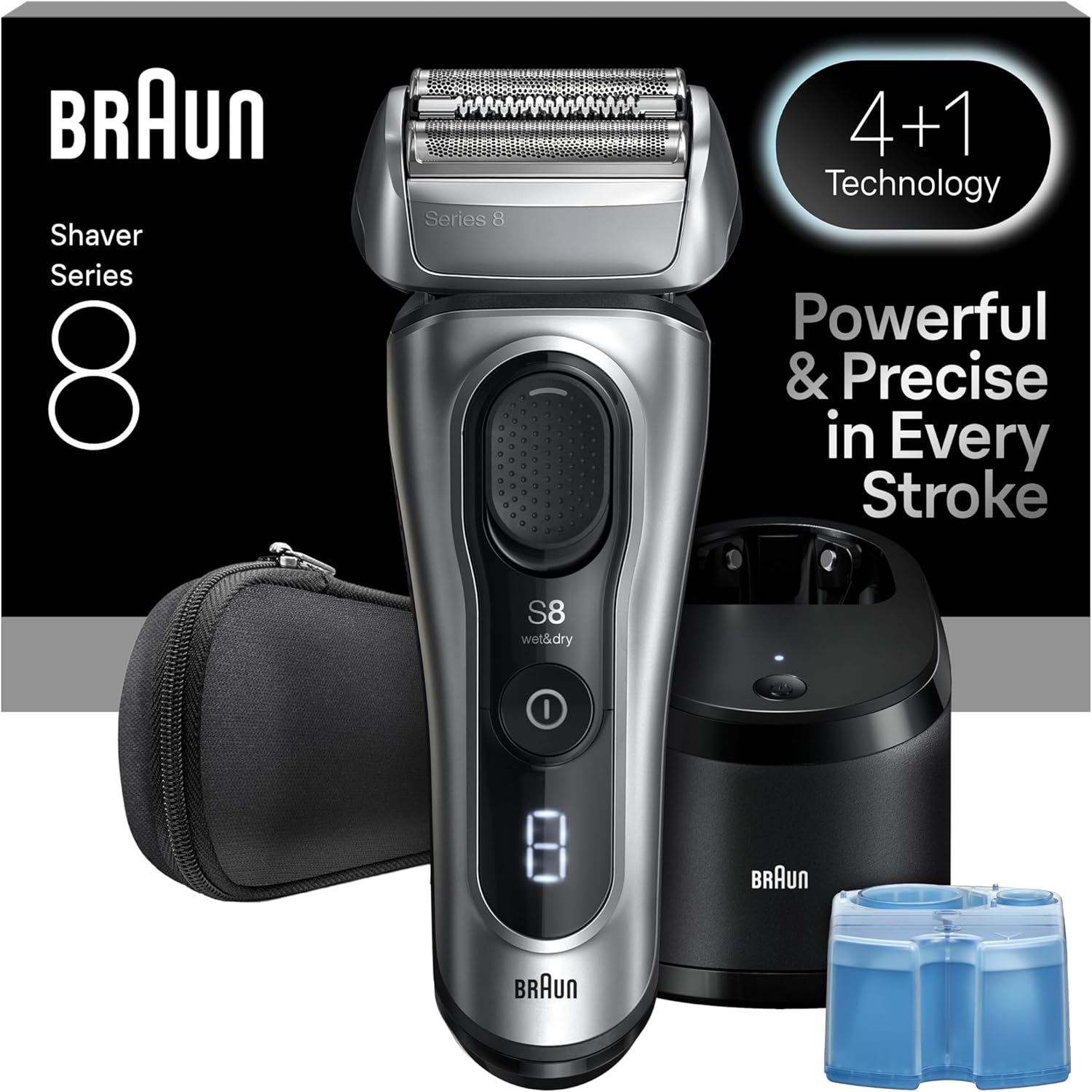 BRAUN SERIES 8 8567CC ELECTRIC RAZOR FOR MEN 5-IN-1 WET DRY SHAVER WITH PRECISION TRIMMER