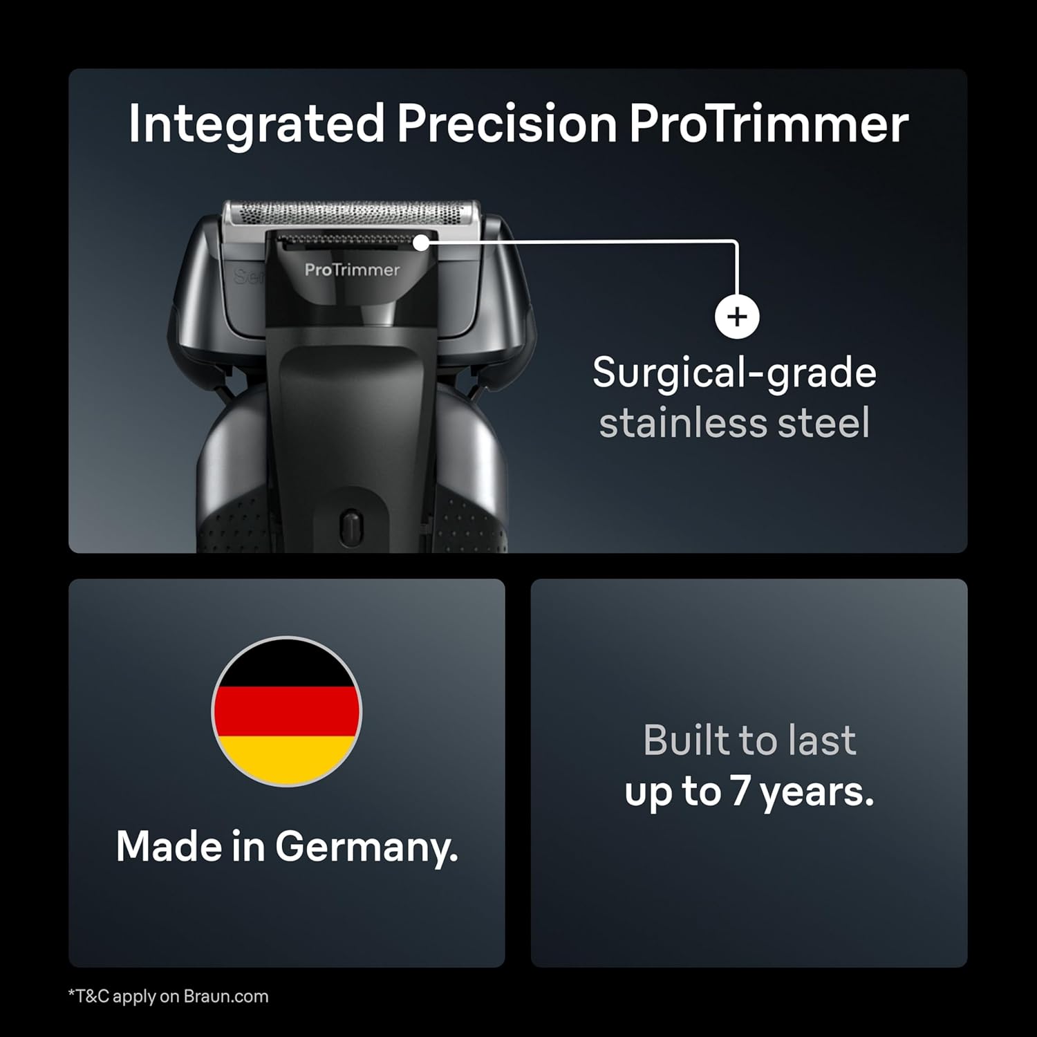 BRAUN SERIES 8 8567CC ELECTRIC RAZOR FOR MEN 5-IN-1 WET DRY SHAVER WITH PRECISION TRIMMER