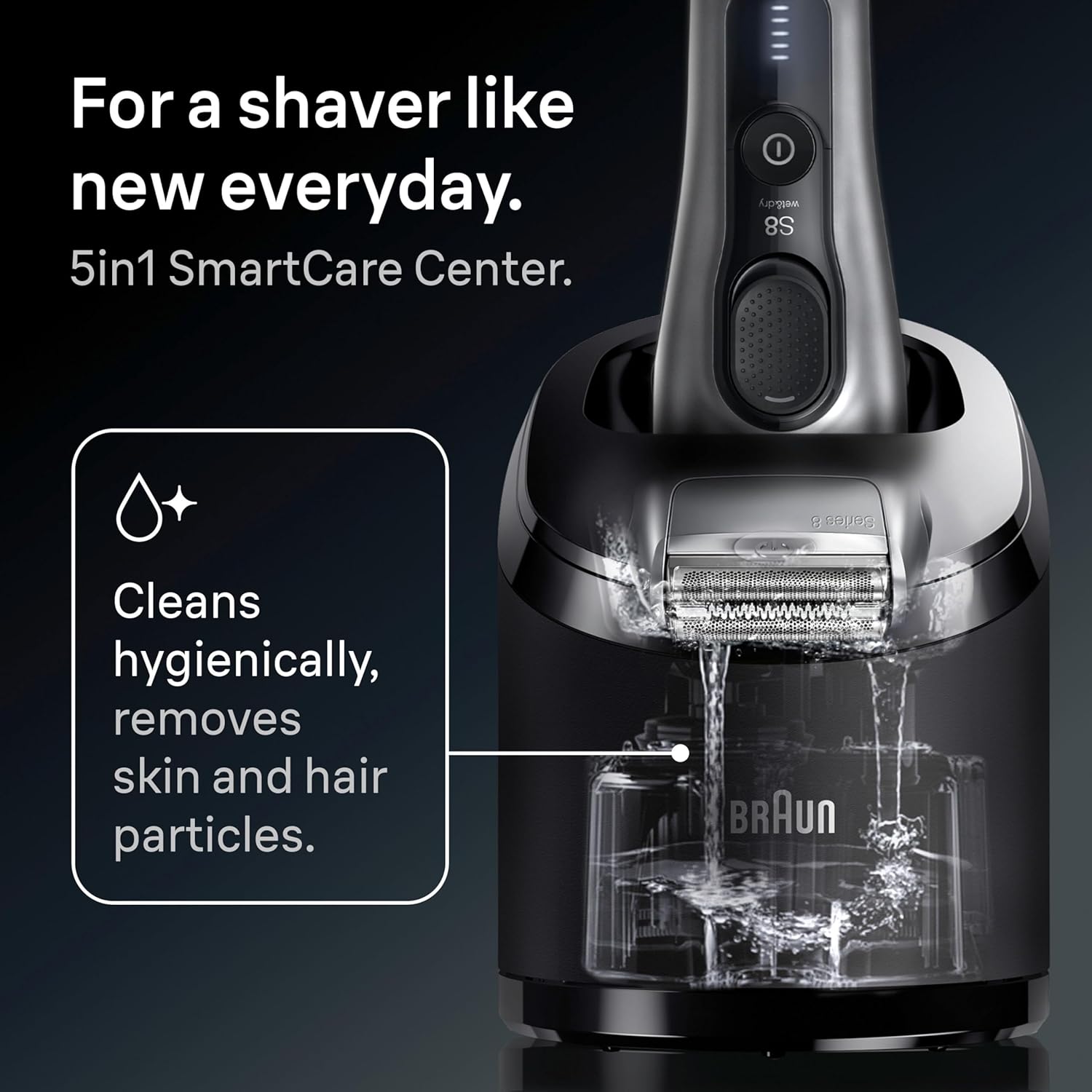 BRAUN SERIES 8 8567CC ELECTRIC RAZOR FOR MEN 5-IN-1 WET DRY SHAVER WITH PRECISION TRIMMER
