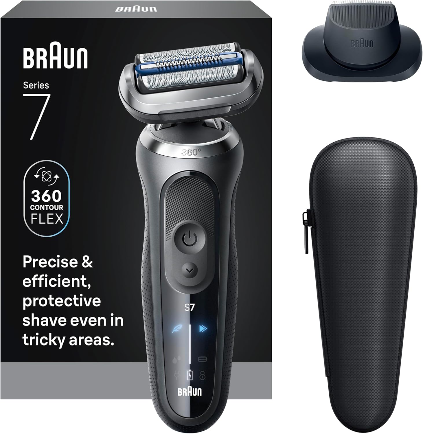 BRAUN SERIES 7 7120S ELECTRIC SHAVER FOR MEN WET DRY, TURBO GENTLE MODES, WATERPROOF
