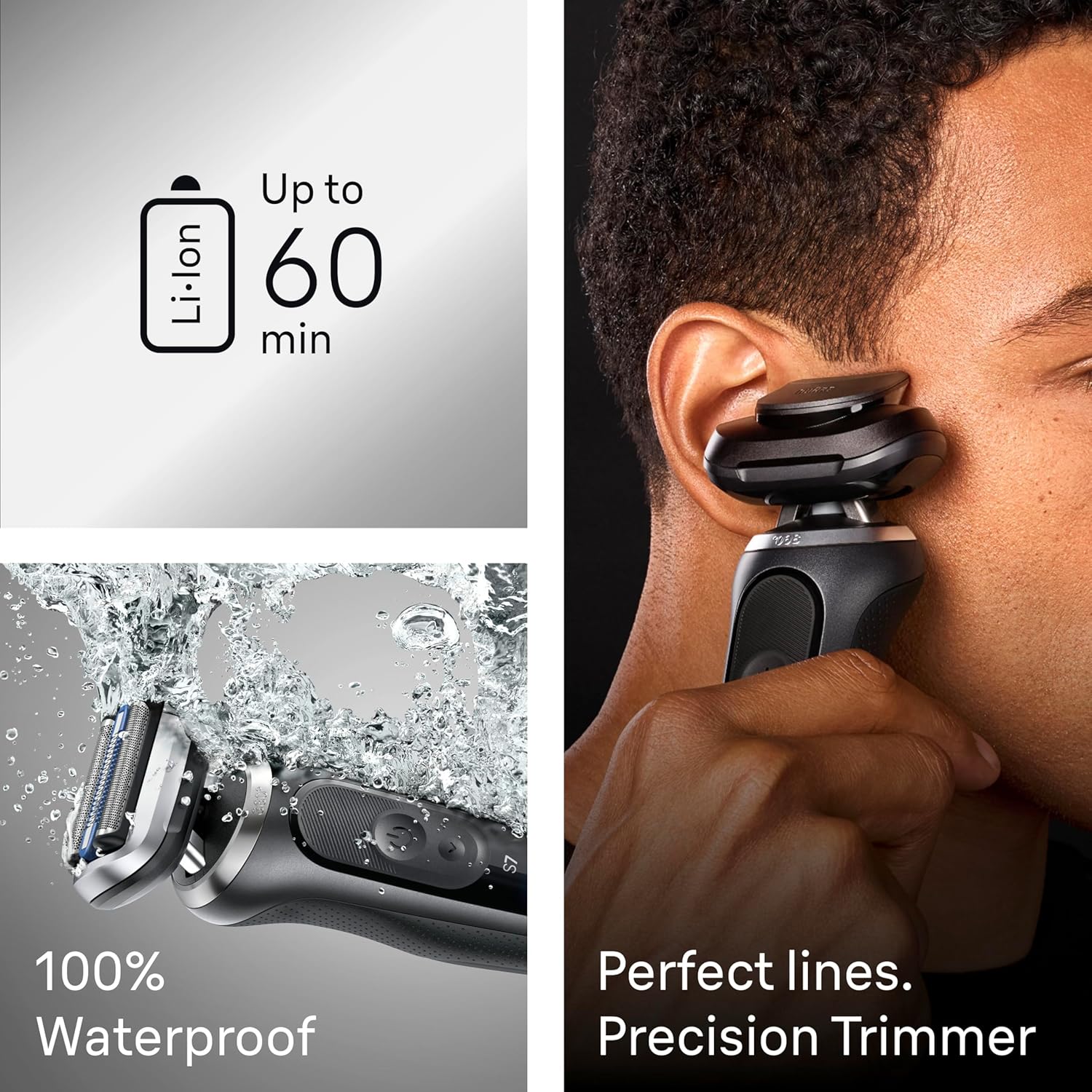 BRAUN SERIES 7 7120S ELECTRIC SHAVER FOR MEN WET DRY, TURBO GENTLE MODES, WATERPROOF
