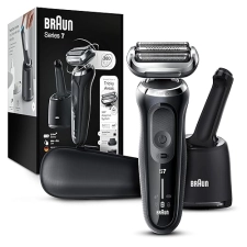 BRAUN SERIES 7 7075CC ELECTRIC FOIL SHAVER FOR MEN - WET DRY, RECHARGEABLE, CORDLESS, BLACK