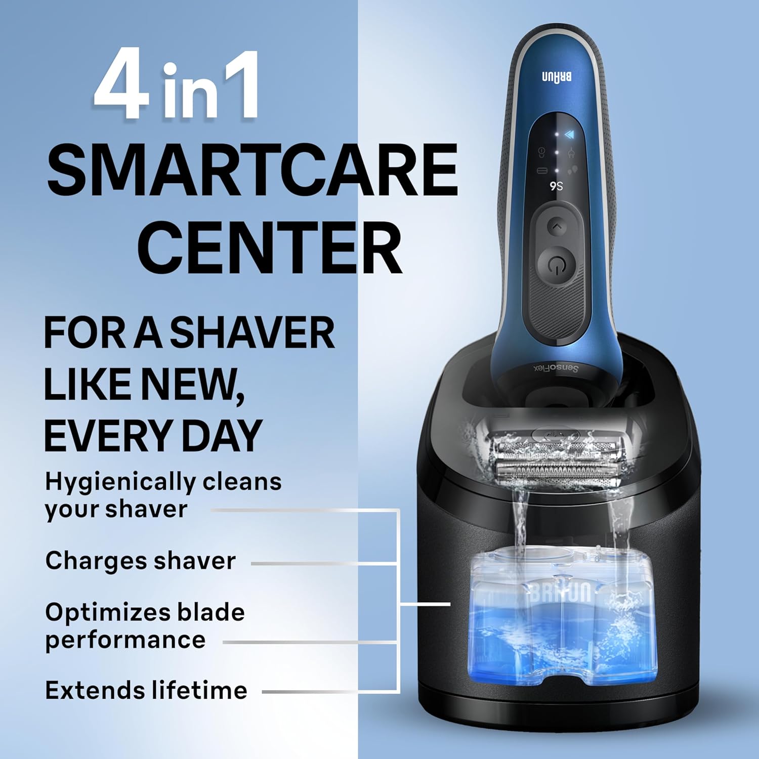 BRAUN SERIES 6 6172CC ELECTRIC SHAVER FOR MEN WET DRY WITH PRECISION TRIMMER SMARTCARE