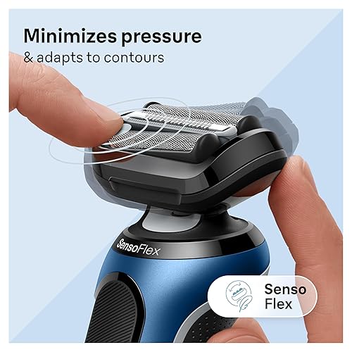 BRAUN SERIES 6 6120S ELECTRIC SHAVER FOR MEN WET DRY, TURBO GENTLE MODES, TRIMMER, BLUE