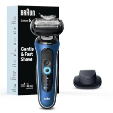 BRAUN SERIES 6 6120S ELECTRIC SHAVER FOR MEN WET DRY, TURBO GENTLE MODES, TRIMMER, BLUE