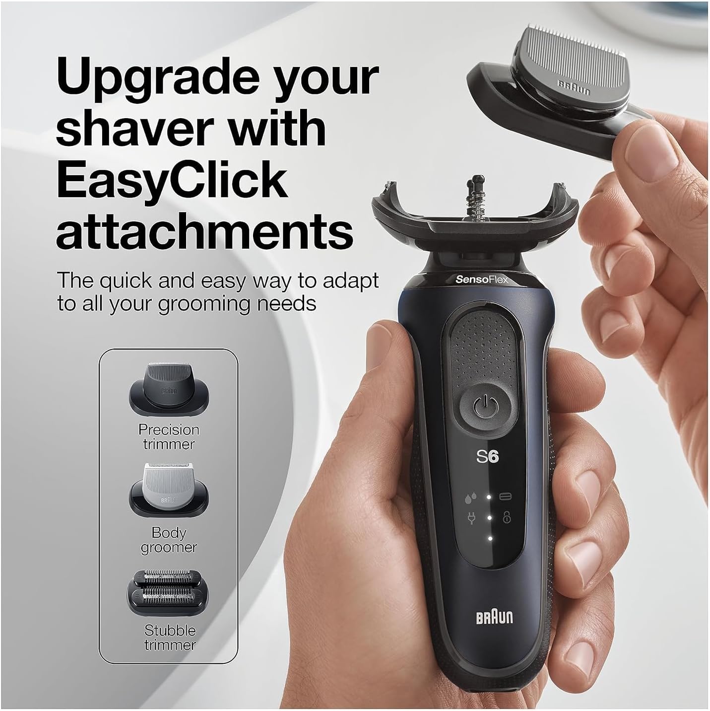 BRAUN SERIES 6 6046CS ELECTRIC RAZOR FOR MEN RECHARGEABLE WET DRY FOIL SHAVER WITH STAND