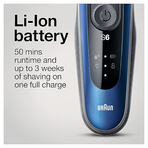 BRAUN SERIES 6 6040CS ELECTRIC FOIL SHAVER WITH CHARGING STAND, PRECISION TRIMMER, WET DRY
