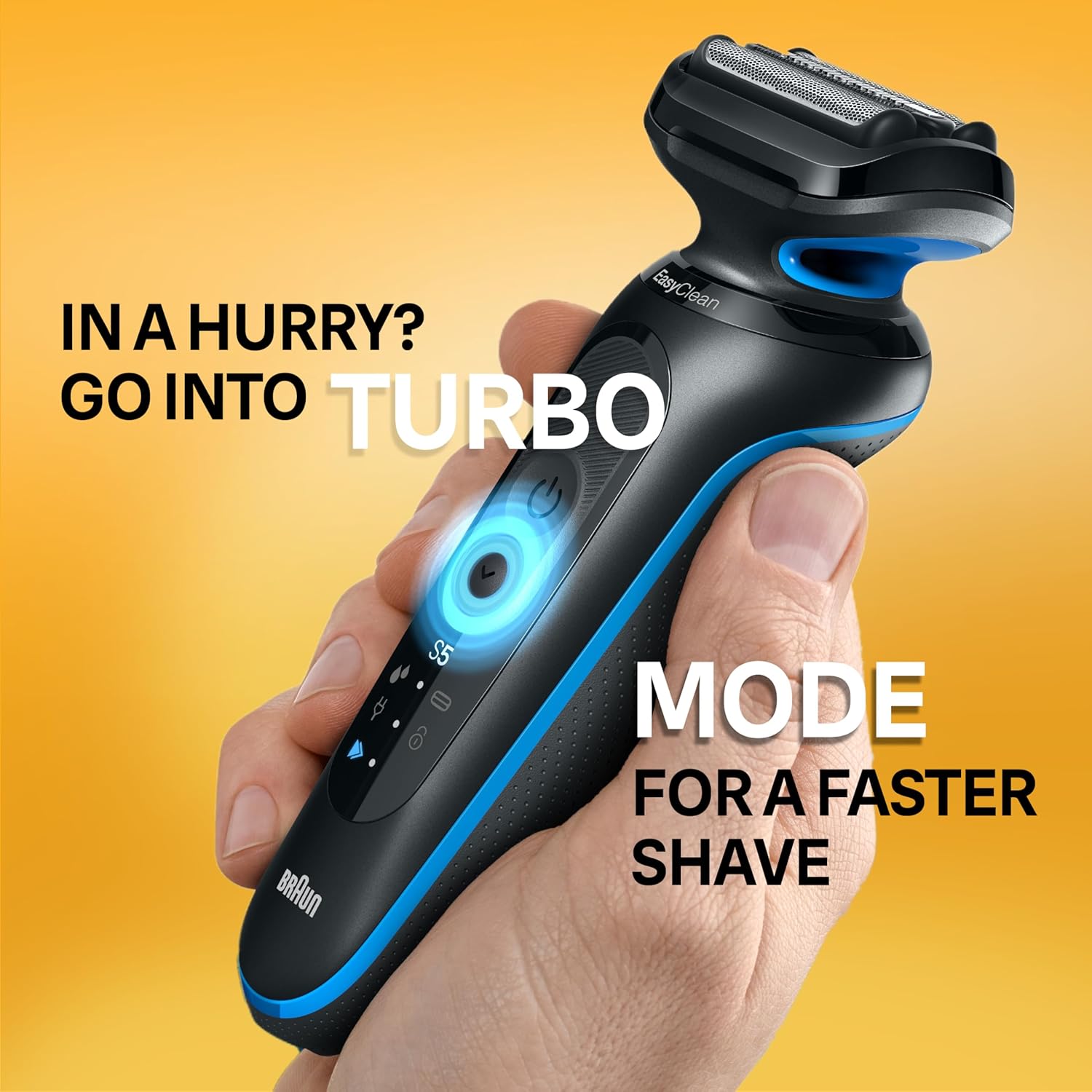 BRAUN SERIES 5 5120S ELECTRIC SHAVER FOR MEN WET DRY FOIL SHAVER WITH TRIMMER, BLUE