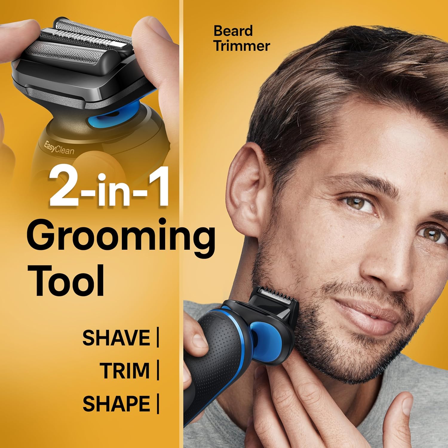 BRAUN SERIES 5 5120S ELECTRIC SHAVER FOR MEN WET DRY FOIL SHAVER WITH TRIMMER, BLUE