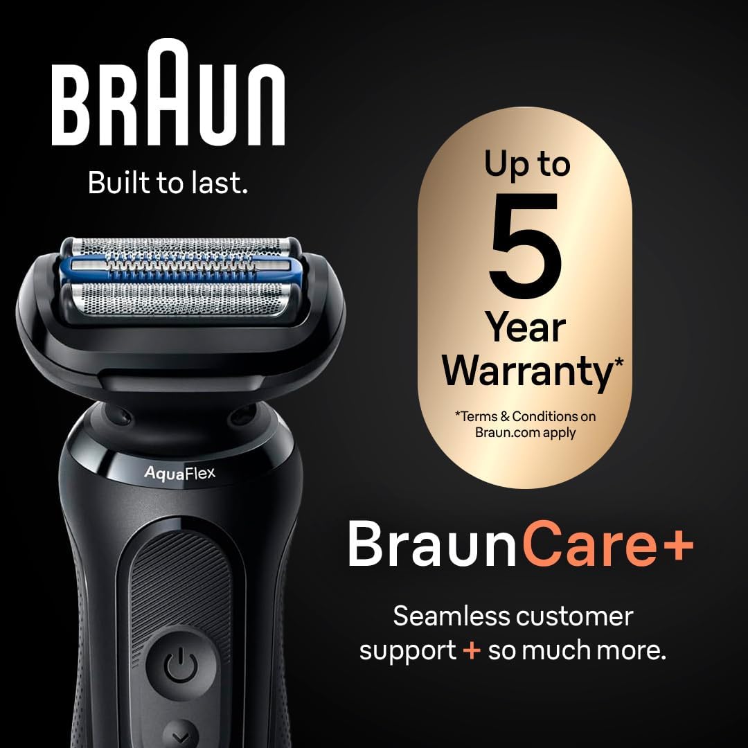 BRAUN SERIES 5 5118S ELECTRIC SHAVER FOR MEN WATERPROOF, WET DRY, TURBO MODE, 50 MIN RUNTIME