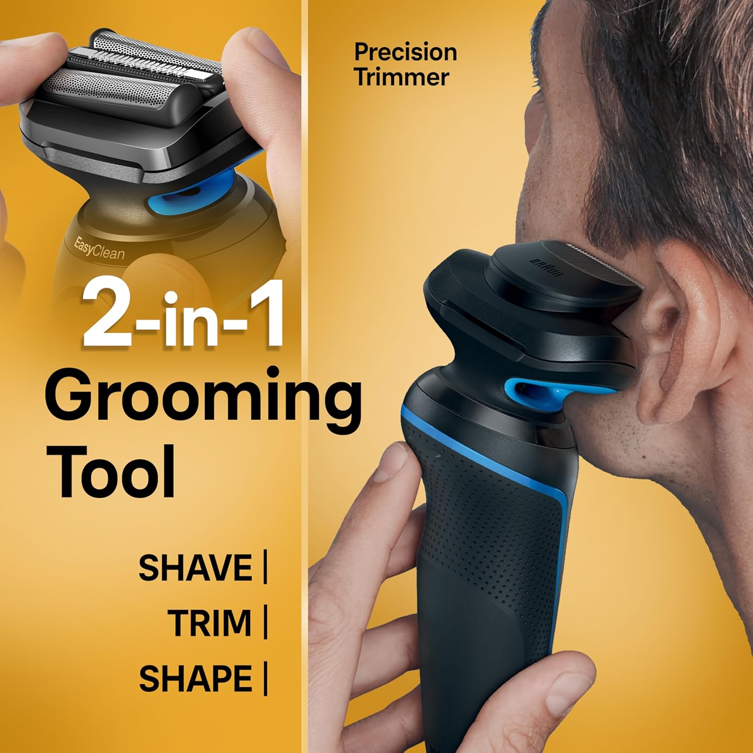 BRAUN SERIES 5 5118S ELECTRIC SHAVER FOR MEN WATERPROOF, WET DRY, TURBO MODE, 50 MIN RUNTIME