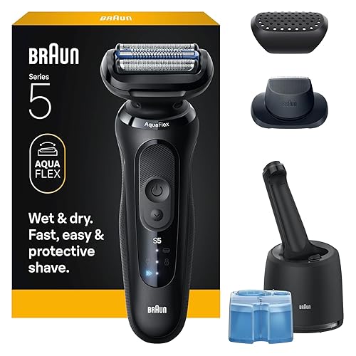 BRAUN SERIES 5 ELECTRIC RAZOR FOR MEN S5 5160CC BEARD SHAVER, PRECISION TRIMMER, 4-IN-1 CLEAN CHARGE