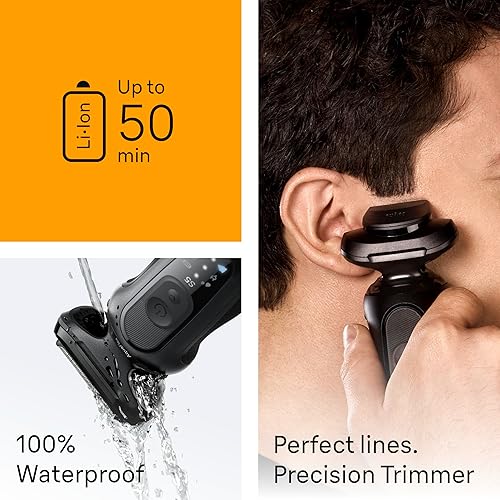 BRAUN SERIES 5 ELECTRIC RAZOR FOR MEN S5 5160CC BEARD SHAVER, PRECISION TRIMMER, 4-IN-1 CLEAN CHARGE