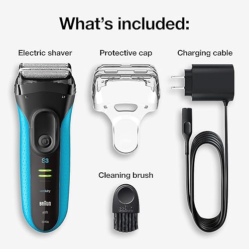 BRAUN SERIES 3 ELECTRIC RAZOR FOR MEN WITH PRECISION TRIMMER RECHARGEABLE WET DRY SHAVER