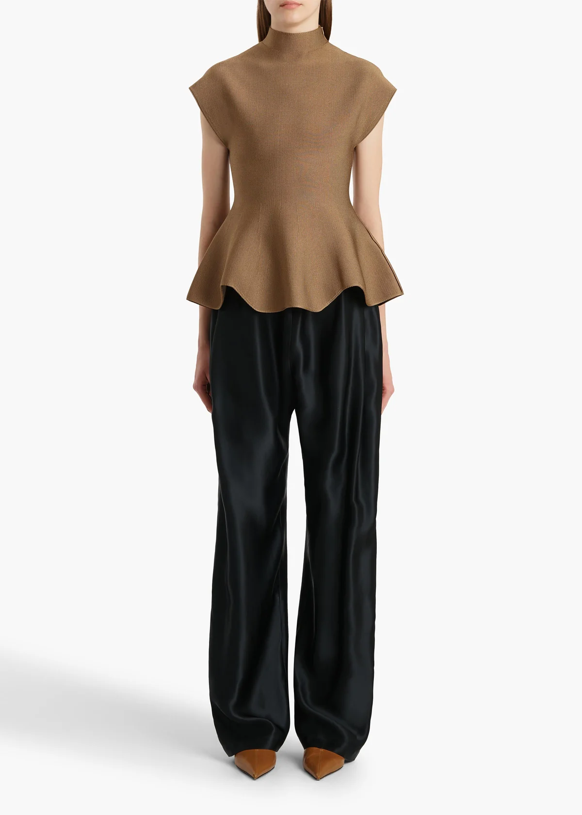 KHAITE ROHEN PANT BLACK SATIN