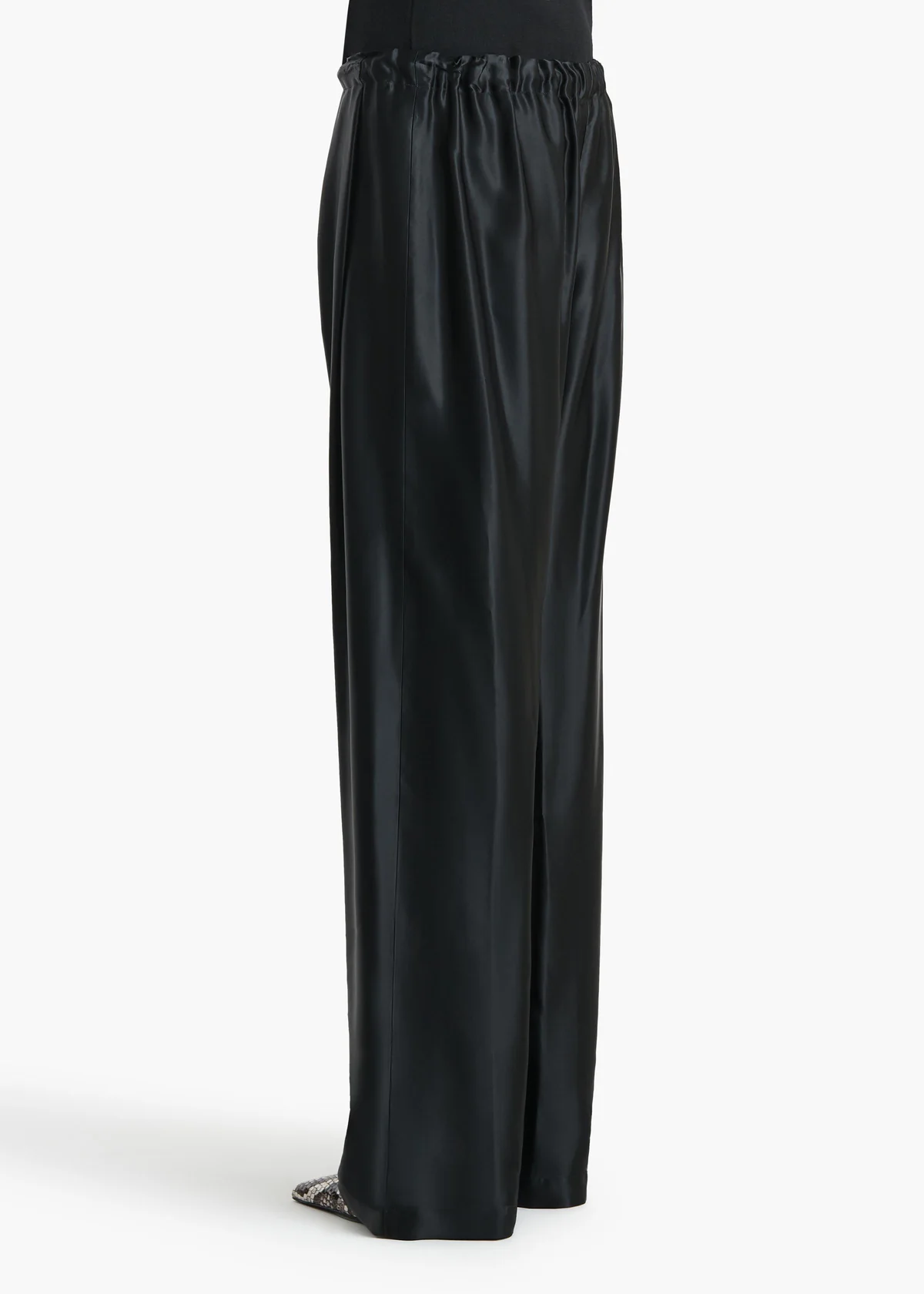 KHAITE ROHEN PANT BLACK SATIN