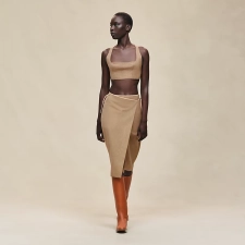 HERMES WRAP SKIRT MARRON PAIN D'éPICE