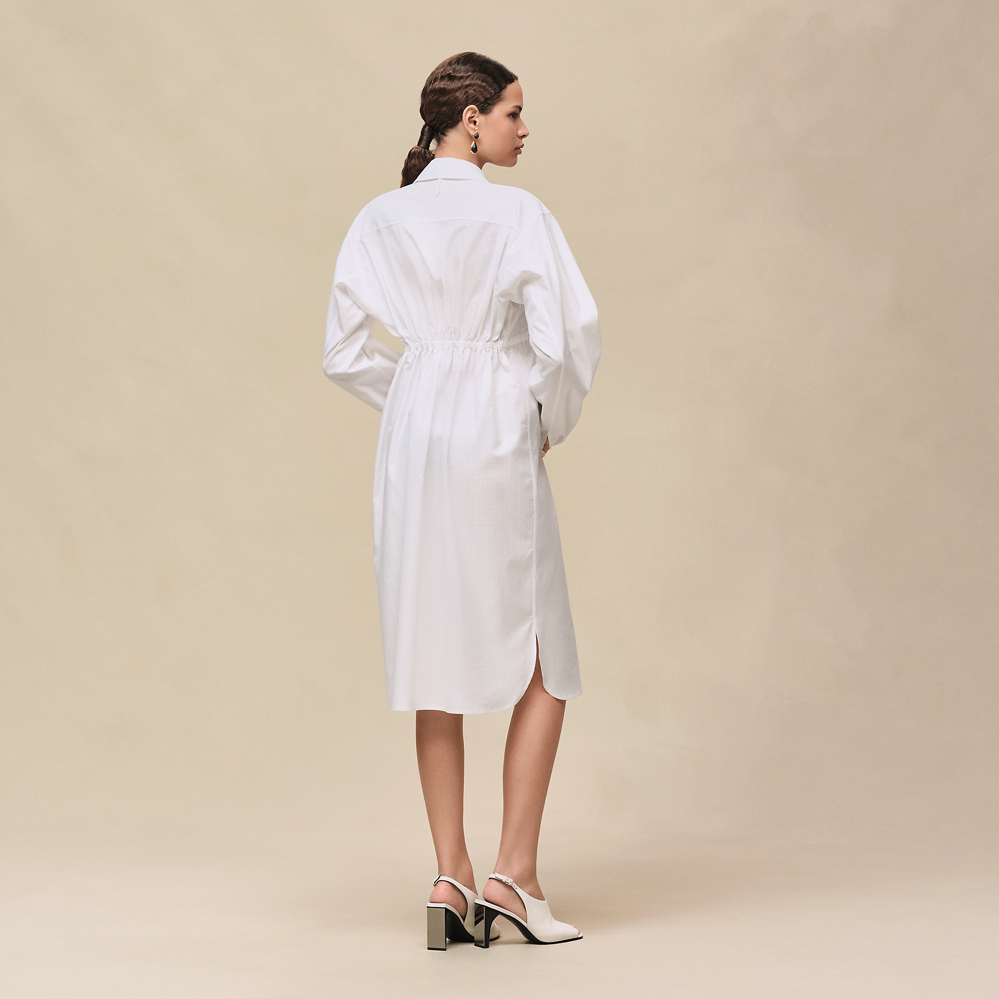 HERMES MOSAIQUE" SHIRT DRESS BLANC