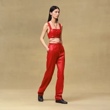 HERMES LACED BRA ROUGE AMAZONE