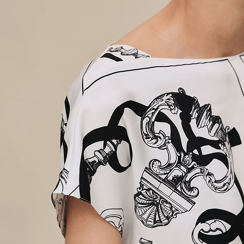 HERMES FERRONNERIE REMIX" TUNIC BLANC NACRE