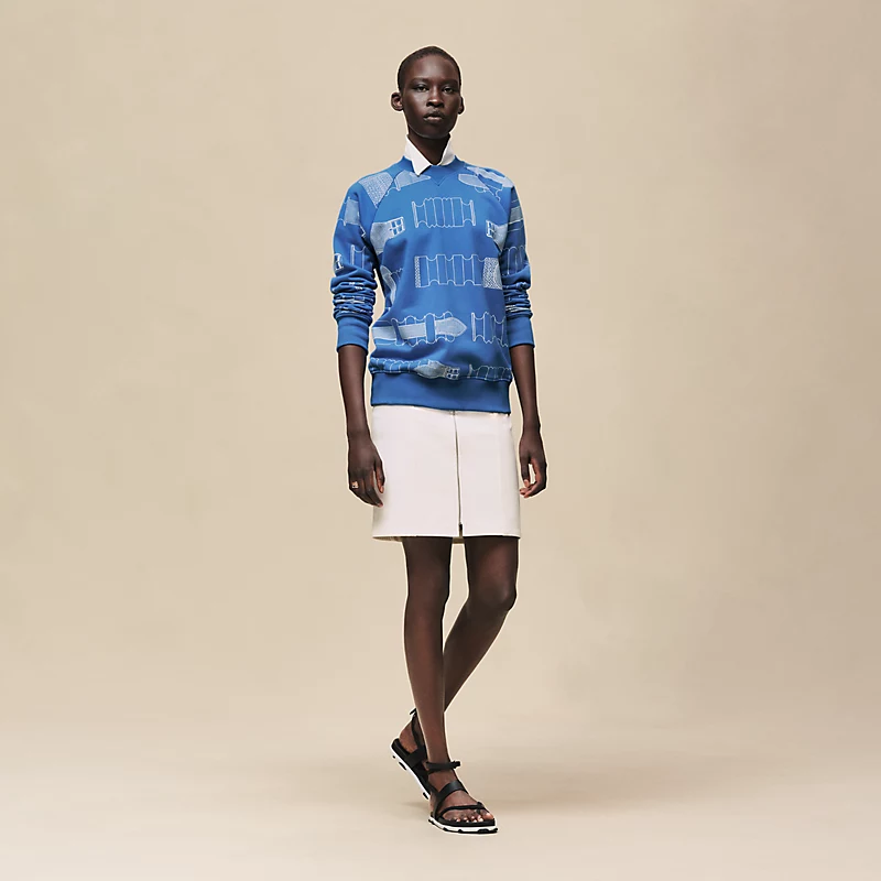 HERMES BRIDE A BLOC" OVERSIZED SWEATSHIRT BLEU COBALT