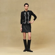 HERMES FERRONNERIE" LONG-SLEEVE CARDIGAN NOIR