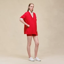 HERMES CASHMERE LONG-SLEEVE SWEATER ROUGE AMAZONE