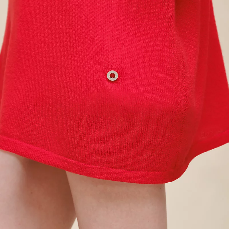 HERMES CASHMERE LONG-SLEEVE SWEATER ROUGE AMAZONE
