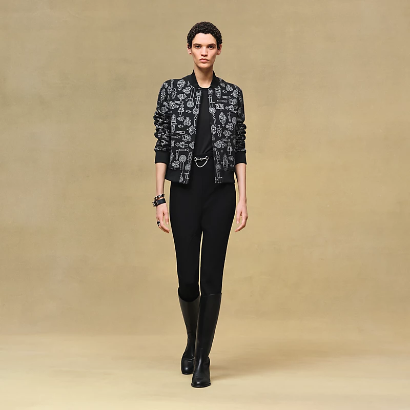 HERMES FERRONNERIE REMIX" VARSITY JACKET NOIR