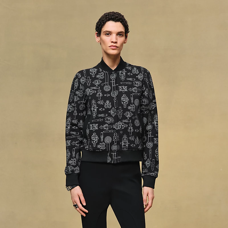 HERMES FERRONNERIE REMIX" VARSITY JACKET NOIR