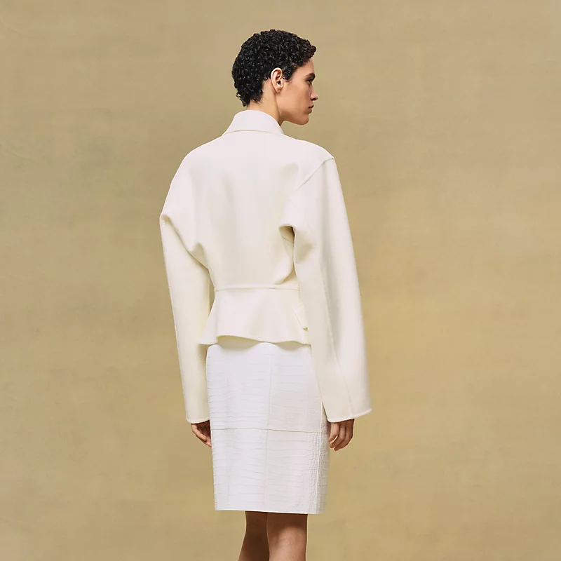 HERMES JEWEL FASTENING JACKET BLANC NATUREL