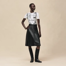 HERMES FERRONNERIE REMIX" SHORT-SLEEVE TWILLAINE SWEATER  BLANC NACRE