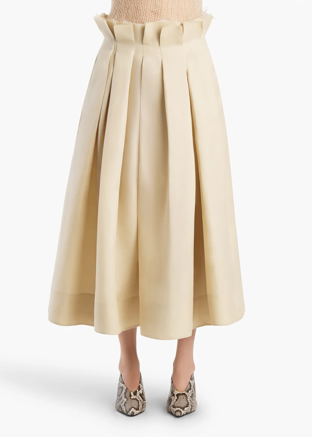 KHAITE ASTRID SKIRT IVORY GLOW