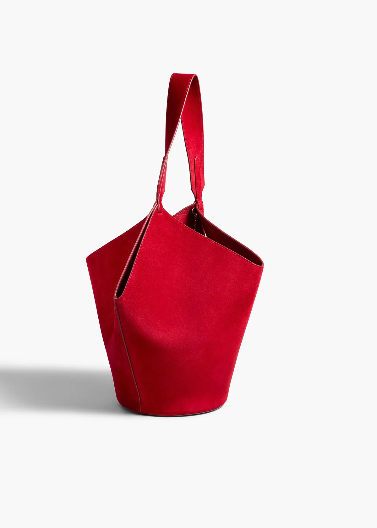KHAITE SMALL LOTUS TOTE RUBY SUEDE