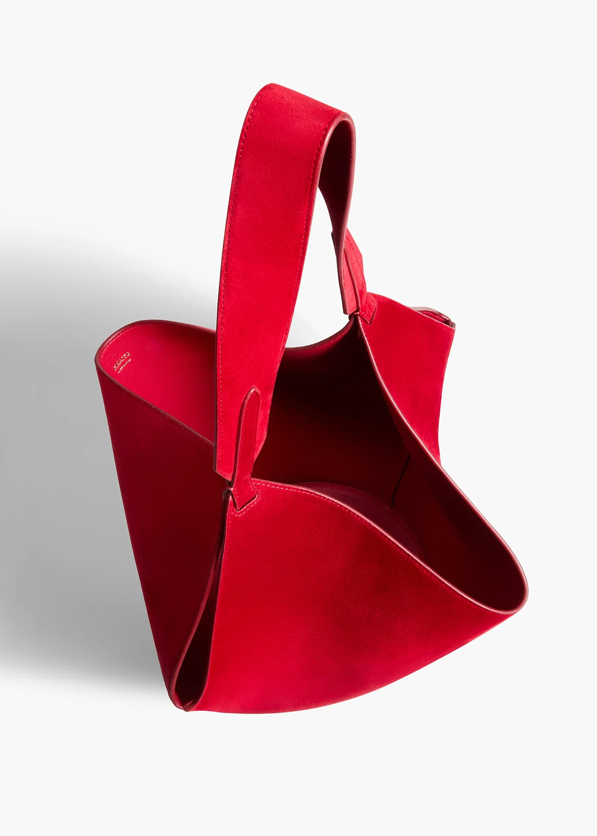 KHAITE SMALL LOTUS TOTE RUBY SUEDE