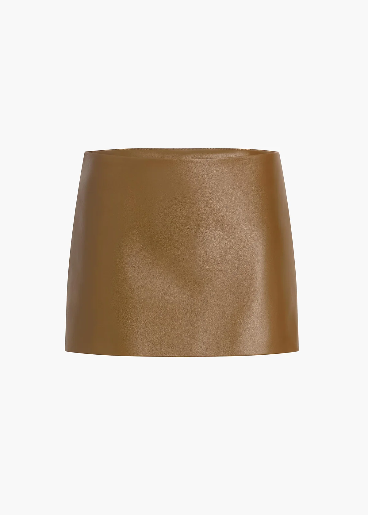 KHAITE T SKIRT DARK OLIVE LEATHER