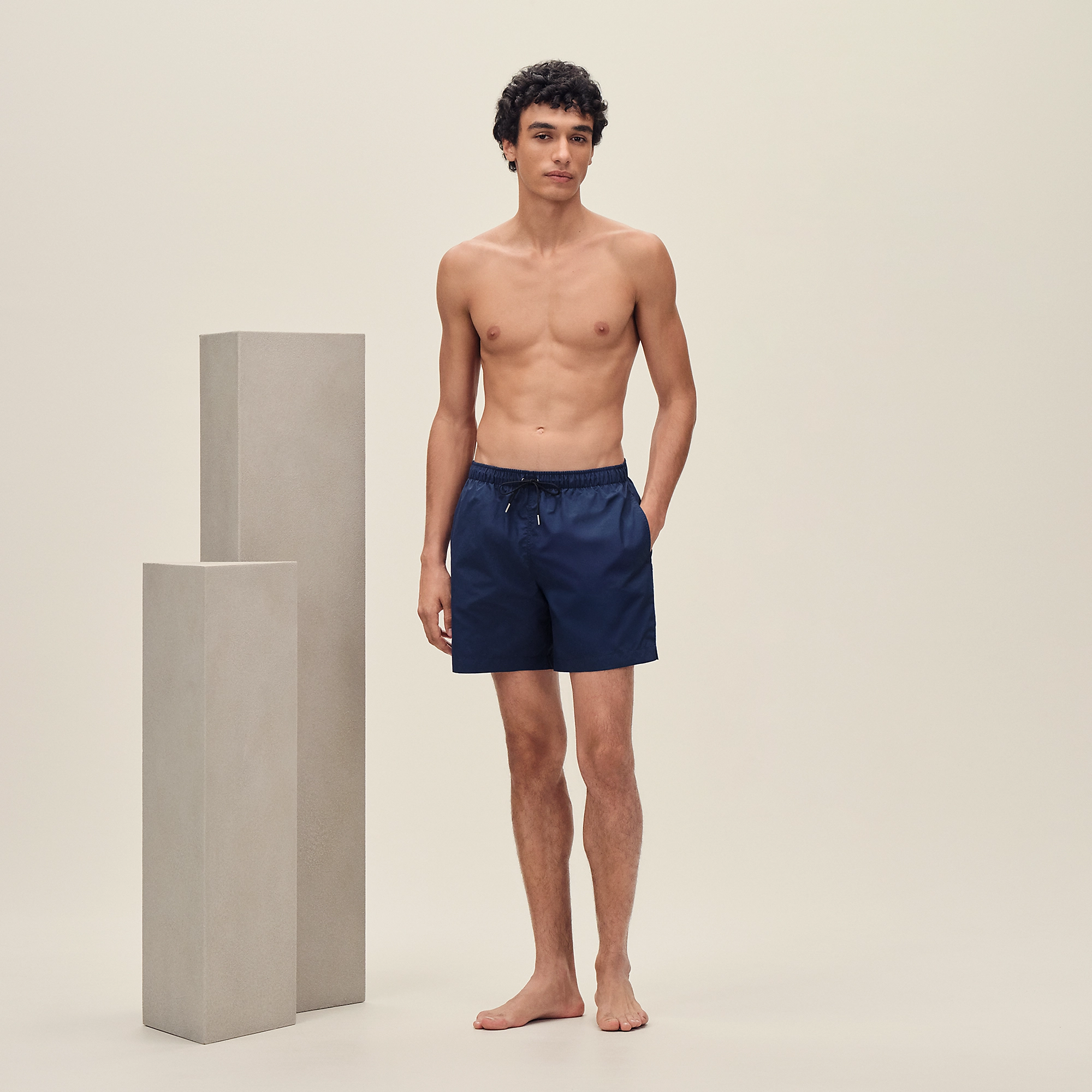 HERMES H FANTOME" SWIM TRUNKS INDIGO