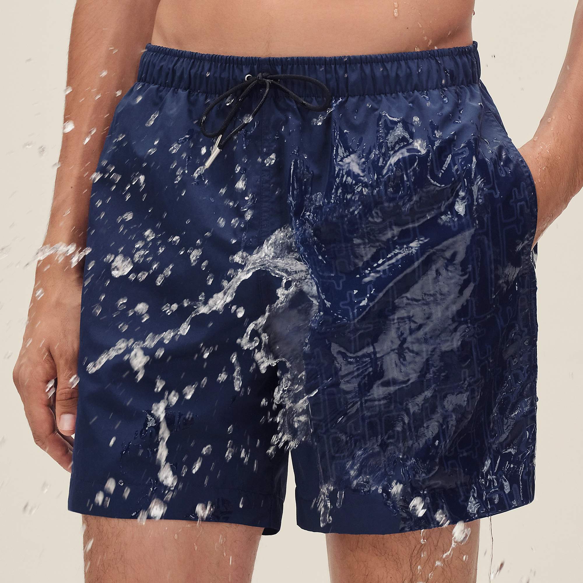 HERMES H FANTOME" SWIM TRUNKS INDIGO
