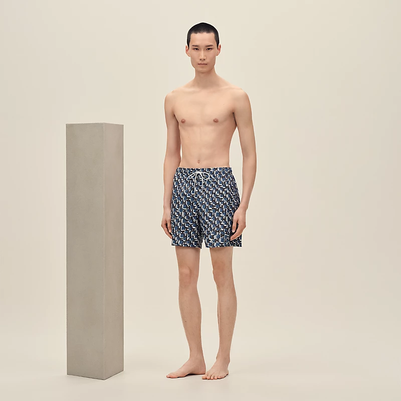 HERMES H CUT REMIX" SWIM TRUNKS CAFé