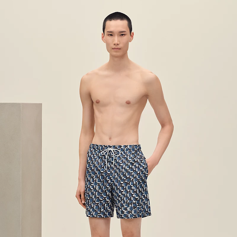 HERMES H CUT REMIX" SWIM TRUNKS CAFé