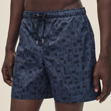 HERMES METAL AU CARRE" SWIM TRUNKS MARINE